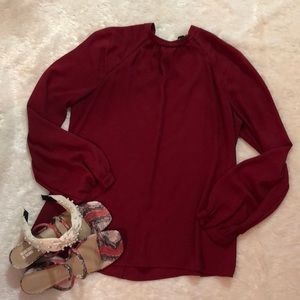 High Neck Red Blouse